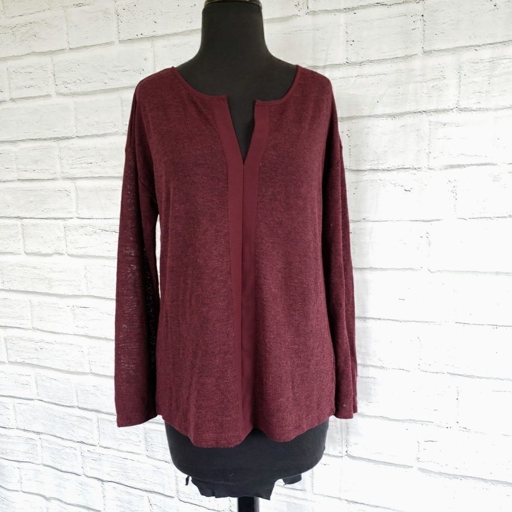 Sanctuary rayon maroon long sleeve sweater